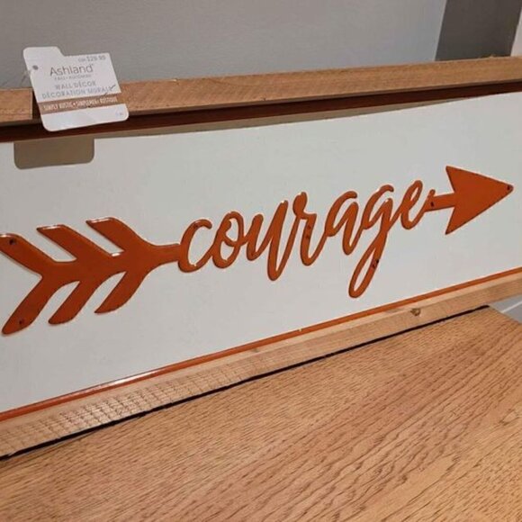 Courage wood and metal sign NEW - Picture 6 of 7